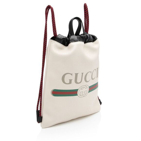 Gucci Leather Logo Drawstring Backpack - Picture 2 of 15
